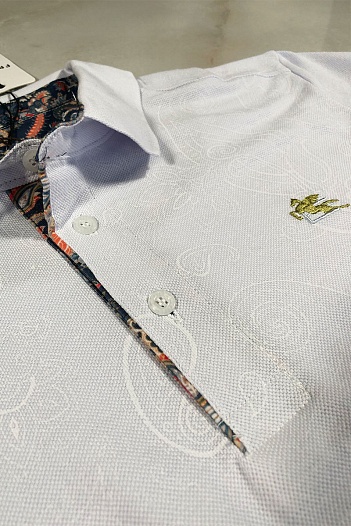 Белое мужское поло Etro embroidered-logo   