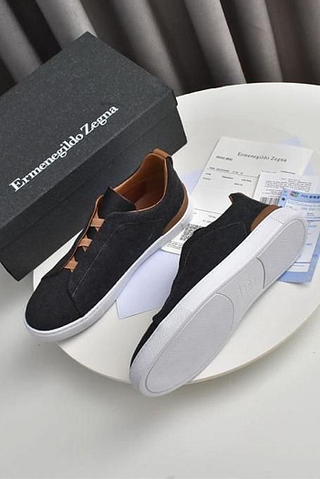 Чёрные кроссовки Ermenegildo Zegna Triple Stitch Wool   