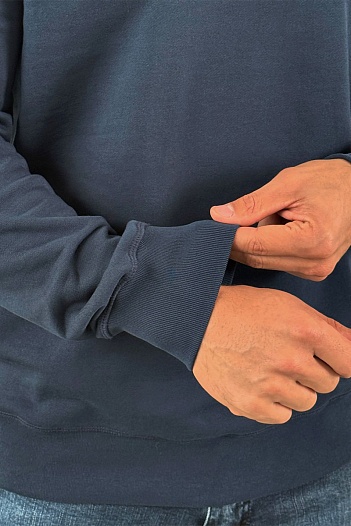 Тёмно-синий оверсайз свитшот Moncler logo-embroidered   