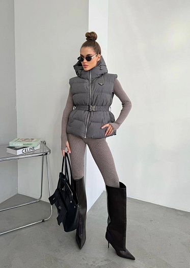 Женский серый жилет Prada premium   
