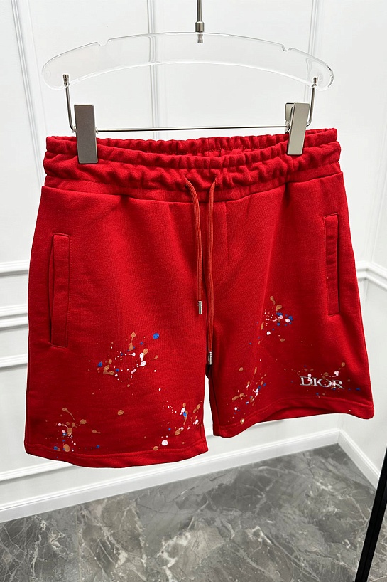 Красные шорты Dior Paint Splatter