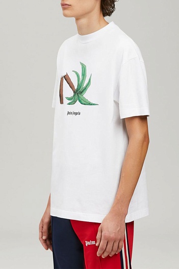 Белая футболка Palm Angels Broken Palm print   