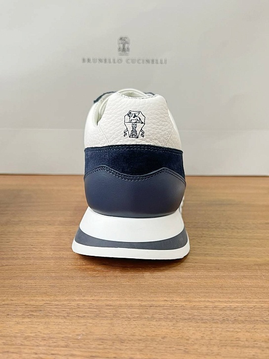 Комбинированные кроссовки Brunello Cucinelli Premium - White / Navy
