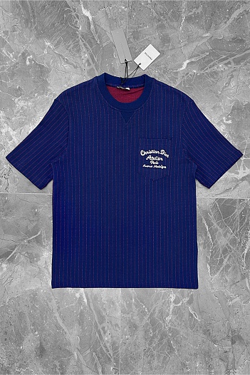 Синяя оверсайз футболка Dior   