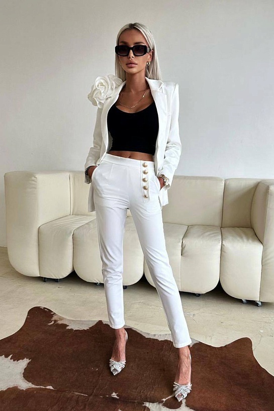 Белые женские брюки Balmain