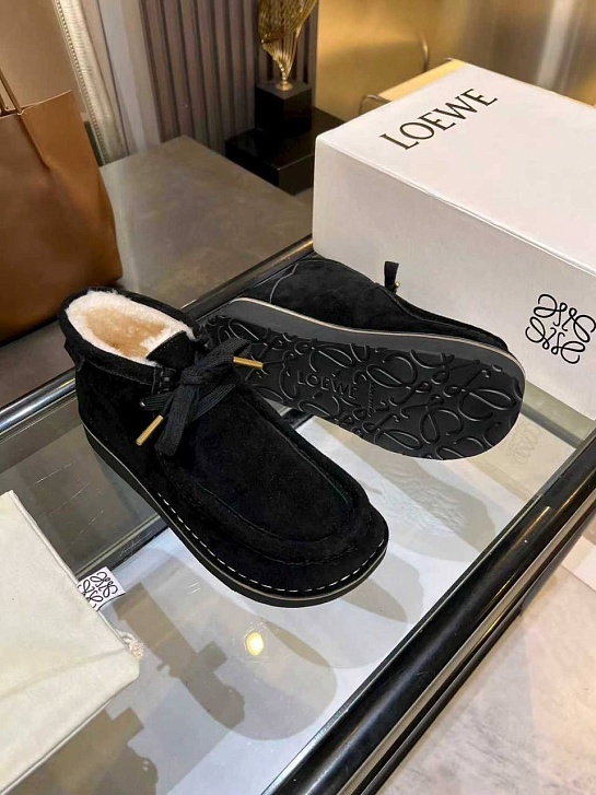 Женские ботинки с мехом Loewe premium - Black