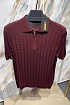 Мужское поло бордового цвета Zilli zip neck