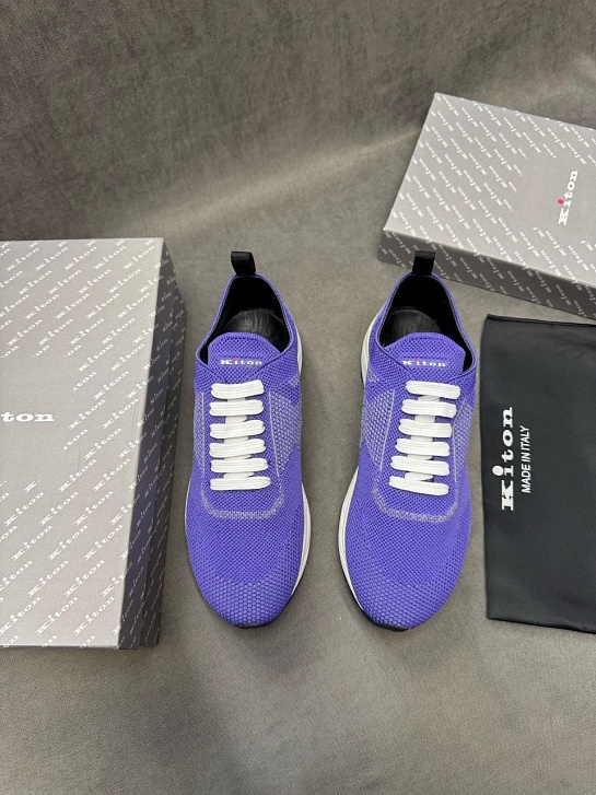 Текстильные кроссовки Kiton patterned-jacquard - Purple