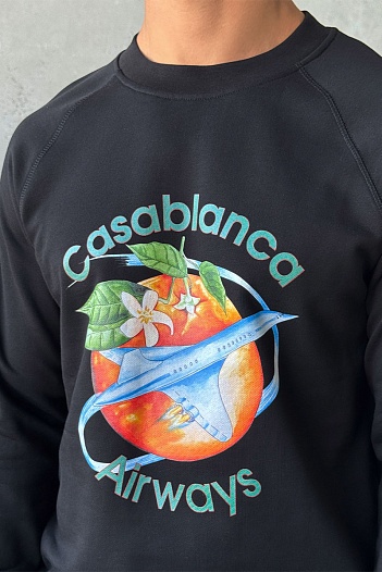 Чёрный свитшот Casablanca Orbite Autour De l'Orange   