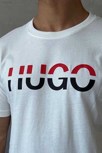 Мужская белая футболка Hugo Boss   
