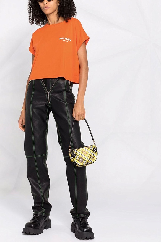 Женская футболка Balmain Paris - Orange