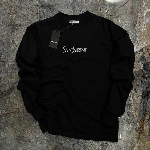 Мужской чёрный свитшот Yves Saint Laurent logo-embroidered   