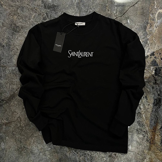 Мужской чёрный свитшот Yves Saint Laurent logo-embroidered