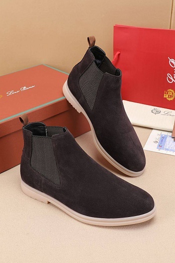 Замшевые ботинки с мехом Loro Piana   