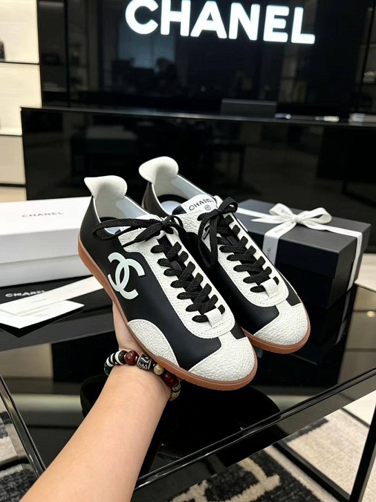 Женские кожаные кроссовки Chanel premium