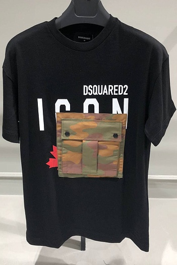 Мужская футболка Dsquared2 Camo Pocket - Black   