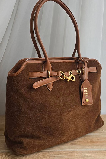 Замшевая сумка MIU MIU 43x29 см   
