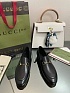 Женские кожаные лоферы Gucci чёрного цвета