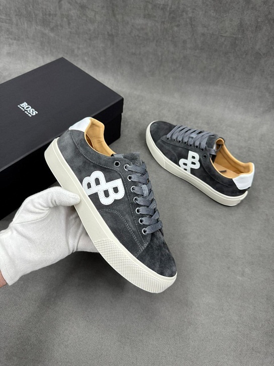 Замшевые кроссовки Hugo Boss Aiden - Grey