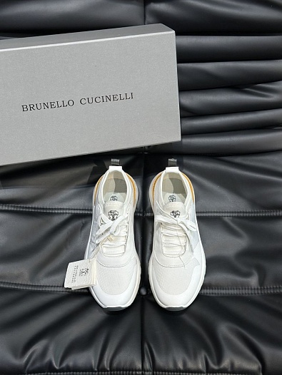 Комбинированные кроссовки Brunello Cucinelli panelled-design - White   
