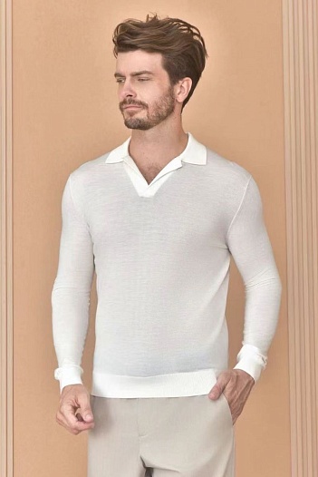 Поло с длинным рукавом Loro Piana Premium - Beige   