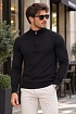 Мужской чёрный джемпер Lacoste Zip Neck