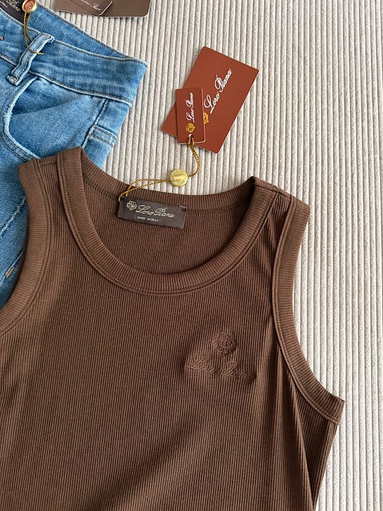 Женская коричневая майка Loro Piana premium 
