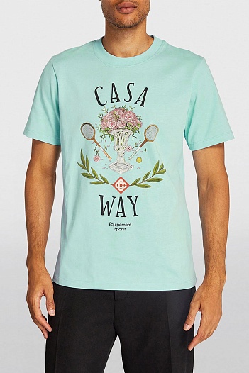 Бирюзовая футболка Casablanca Casa Way-print   