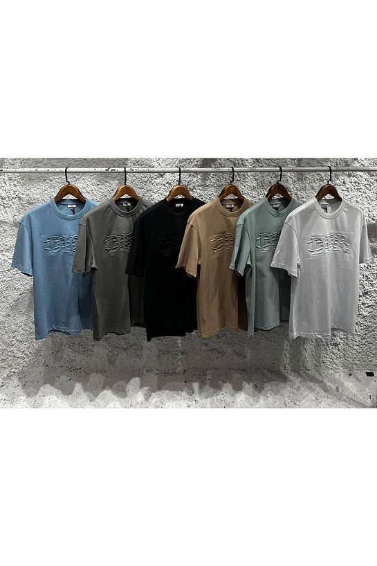 Светло-зелёная оверсайз футболка Dior logo embossed