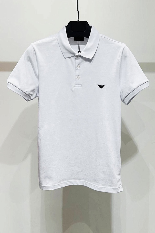 Белое поло Emporio Armani logo-embroidered