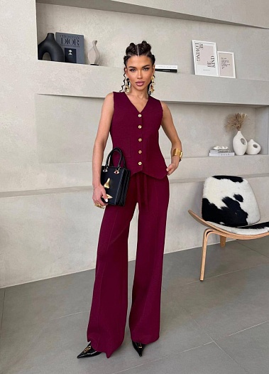 Женский бордовый костюм Schiaparelli premium   