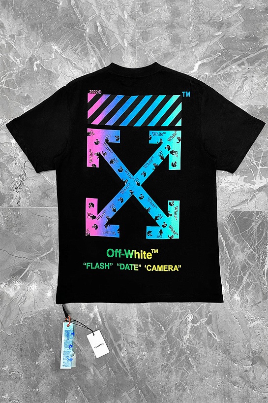 Чёрная оверсайз футболка Off-White Flash Date Camera