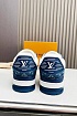 Кожаные кроссовки Louis Vuitton Trainer Monogram - White / Blue