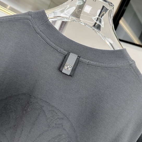 Серая оверсайз футболка Chrome Hearts Premium