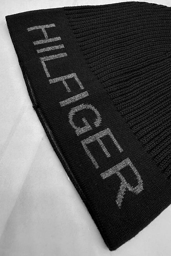 Мужская чёрная шапка Tommy Hilfiger