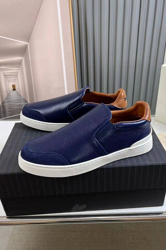 Мужские кожаные слипоны Ermenegildo Zegna