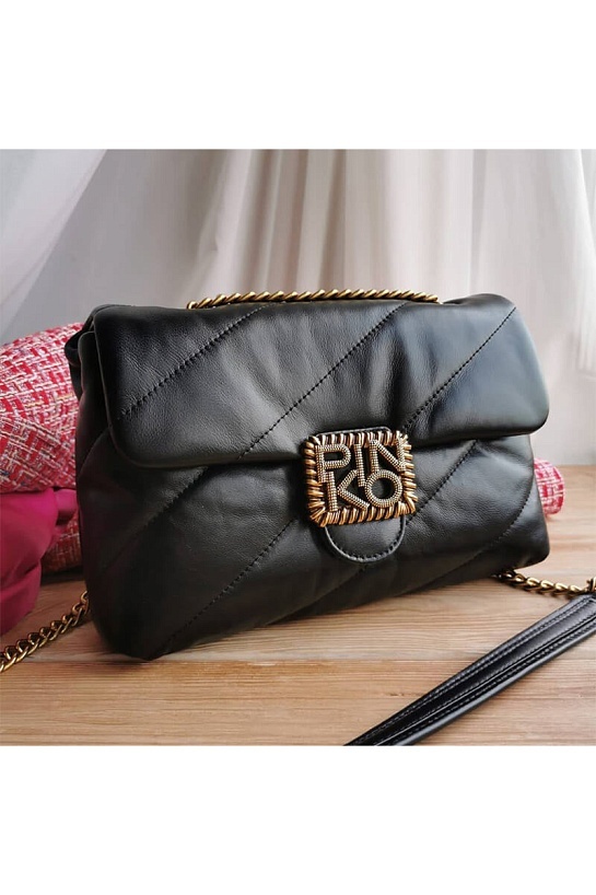 Кожаная сумка Love Puff 28x19 см