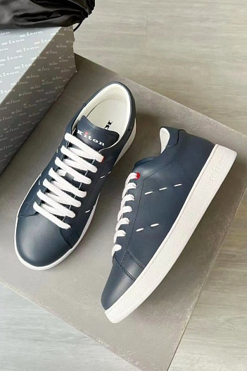 Кожаные кроссовки Kiton - Navy   