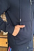 Тёмно-синяя кофта на молнии Moncler striped logo