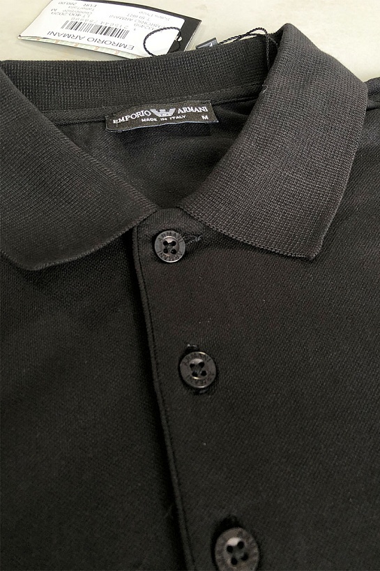 Чёрное мужское поло Emporio Armani 7