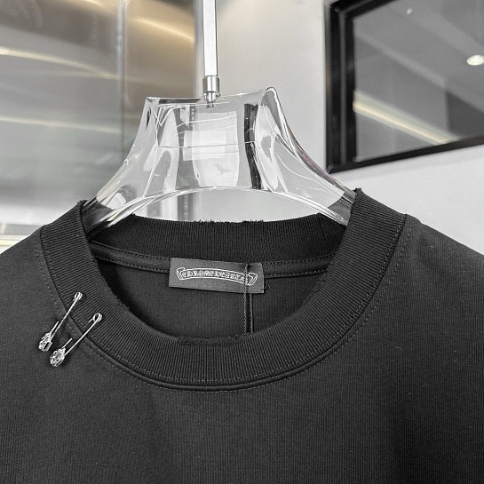 Чёрная оверсайз футболка Chrome Hearts Premium