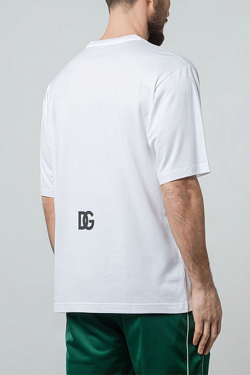 Мужская белая футболка Dolce & Gabbana logo-print   