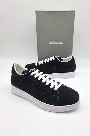 Замшевые кроссовки Kiton - Black   