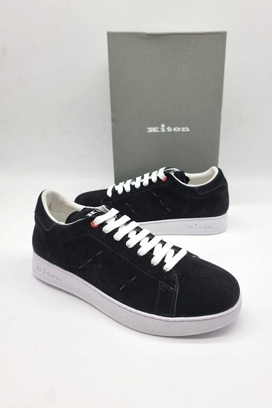 Замшевые кроссовки Kiton - Black