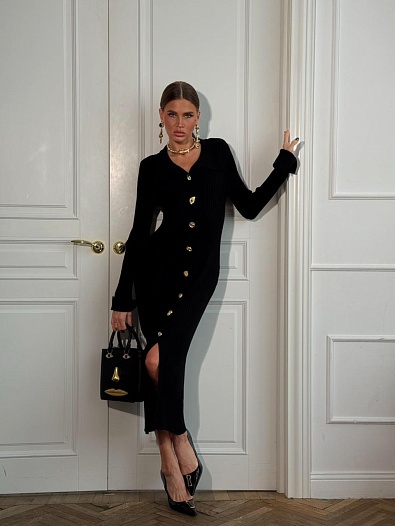 Женское трикотажное платье Schiaparelli чёрного цвета   