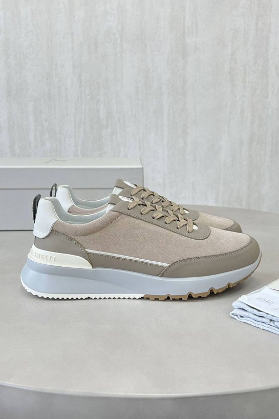 Замшевые кроссовки Brunello Cucinelli Premium - Beige
