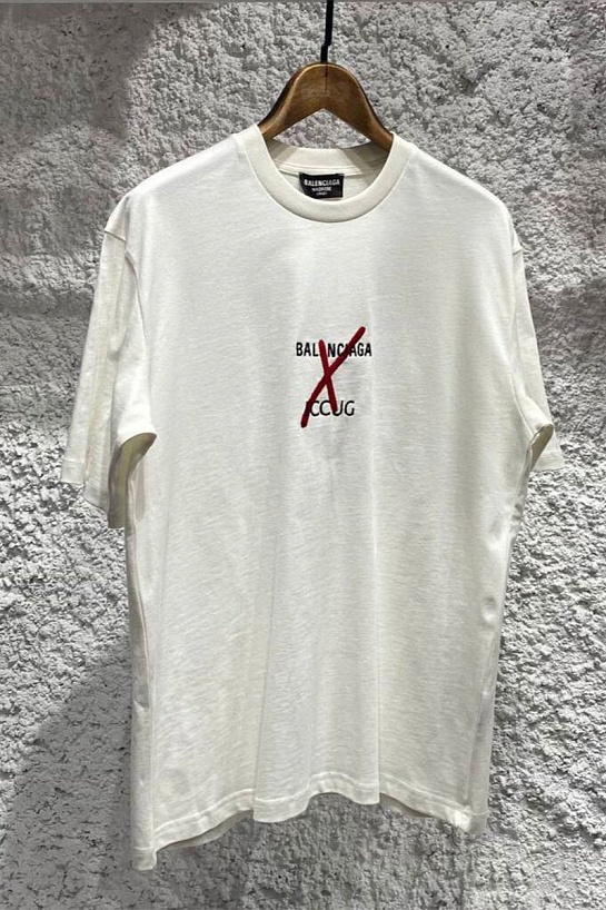 Белая оверсайз футболка Balenciaga Collaboration