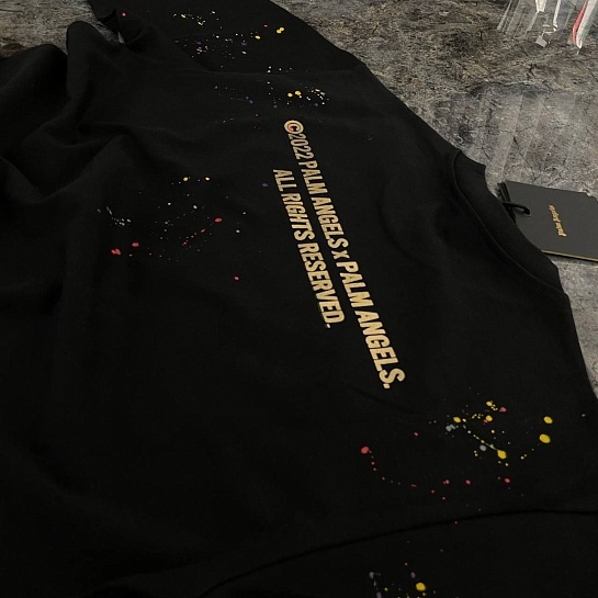Оверсайз футболка Palm Angels paint splatter - Black