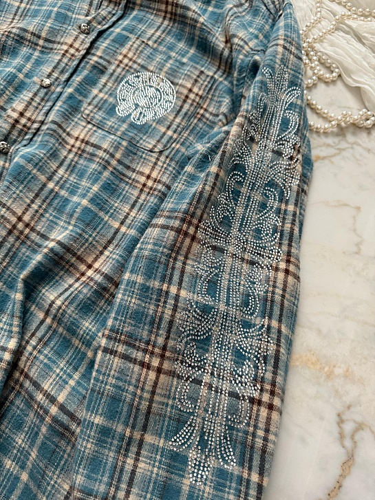 Женская рубашка в клетку Chrome Hearts