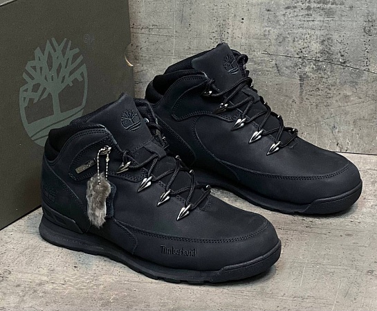 Мужские ботинки с мехом Timberland Euro Rock Hiker - Black